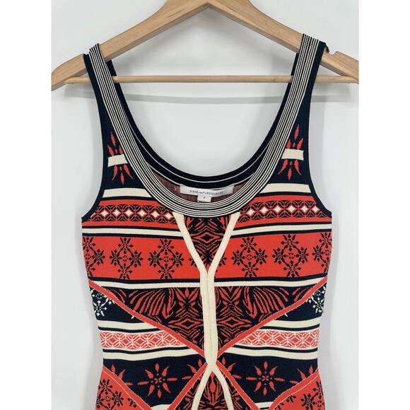 Diane Von Furstenberg Ilsa Sleeveless Fit and Flare Knit Dress Mini Geo Print - Picture 6 of 16